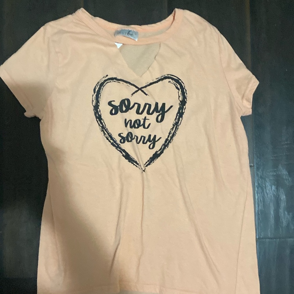 Sorry not sorry peach shirt size M brand Just Be